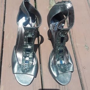 Gorgeous Silver embellished heeled Sandals